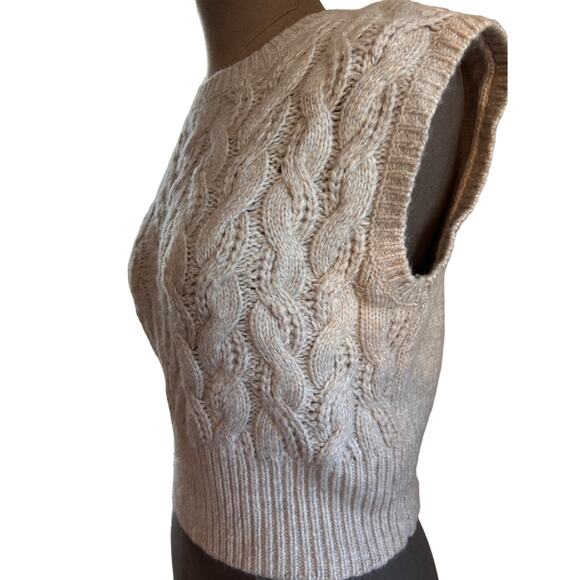 Women's CABLE knit‎ vest XS soft gray Sincerely Jules brand - Picture 2 of 6
